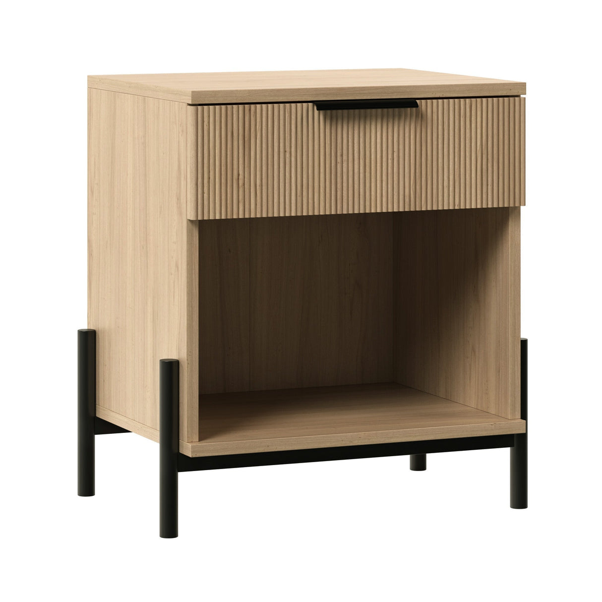 Paris Modern Scandinavian Reeded Nightstand-Bedroom-Parc Decor