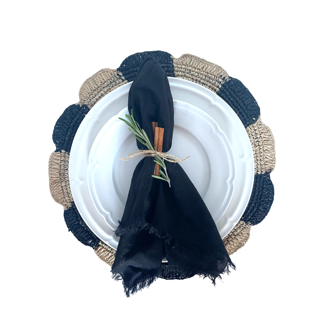 Paris Placemat, woven raffia tabletop-table tops-Parc Decor