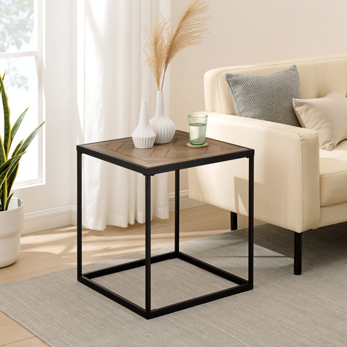 Parquet 20" Square Side Table-Occasional-Parc Decor