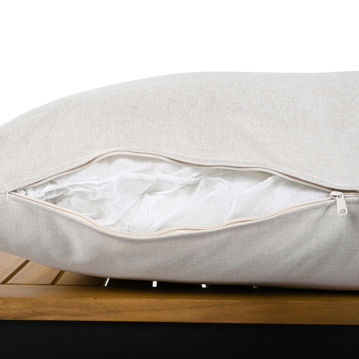 Patio Furniture Set with Loveseats, 4 Pieces Outdoor Sofa Set with Waterproof Cushions, Durable Iron-Wood Design for Garden, Backyard, Poolside-户外组合沙发套装-Parc Decor