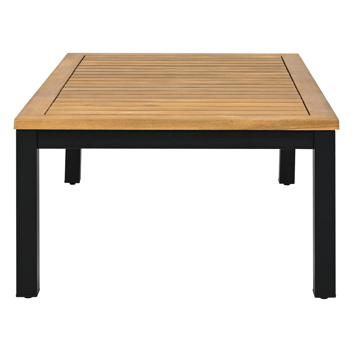 Patio Furniture Set with Loveseats, 4 Pieces Outdoor Sofa Set with Waterproof Cushions, Durable Iron-Wood Design for Garden, Backyard, Poolside-户外组合沙发套装-Parc Decor