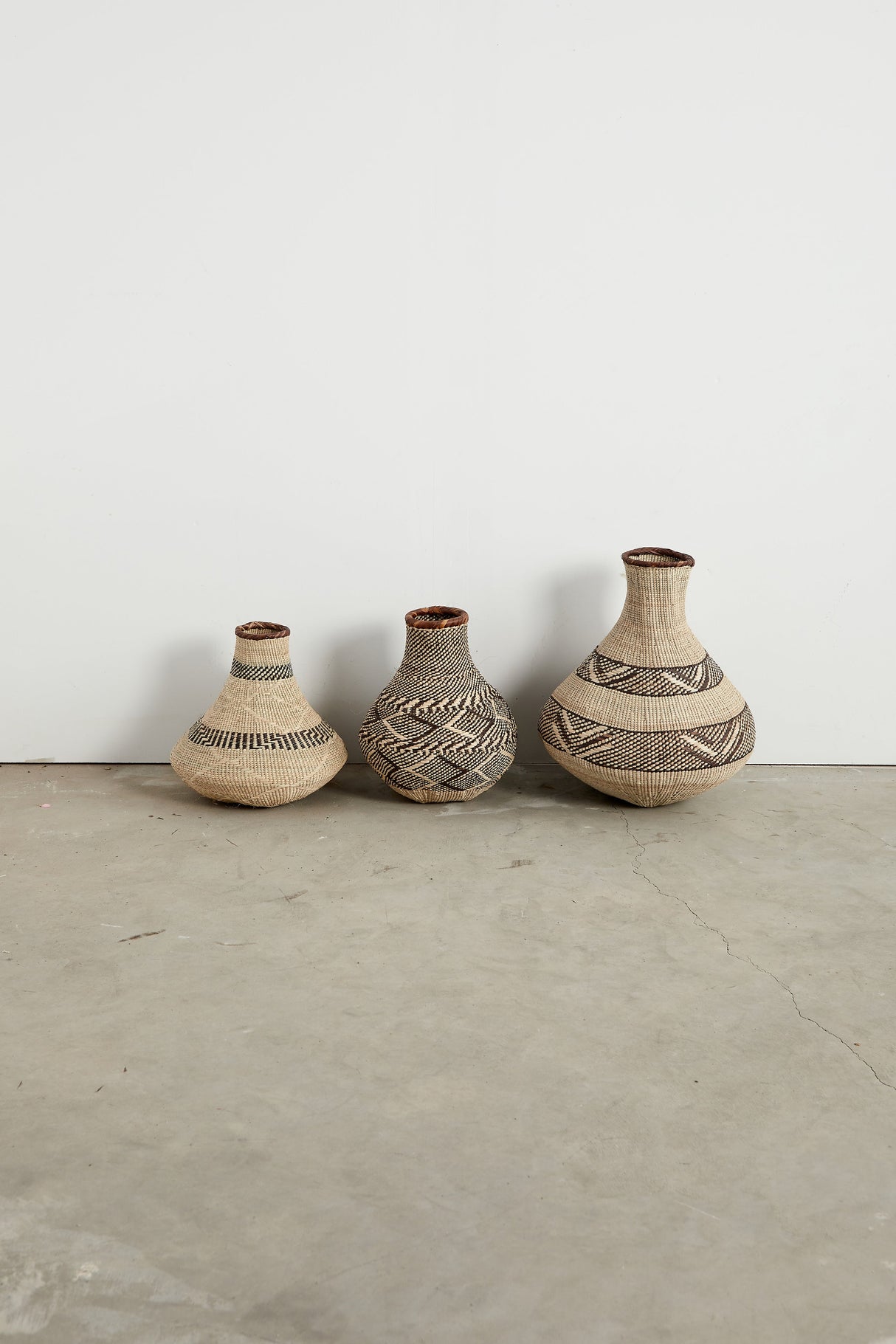 Patterned Binga Nongo Gourd Woven Basket-Baskets & Vessels-Parc Decor