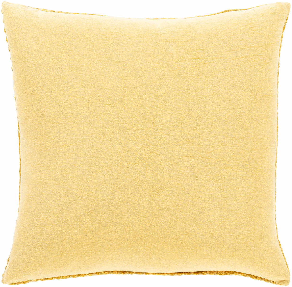 Paulding Textured Yellow Cotton Square Throw Pillow-Throw Pillows-Parc Decor