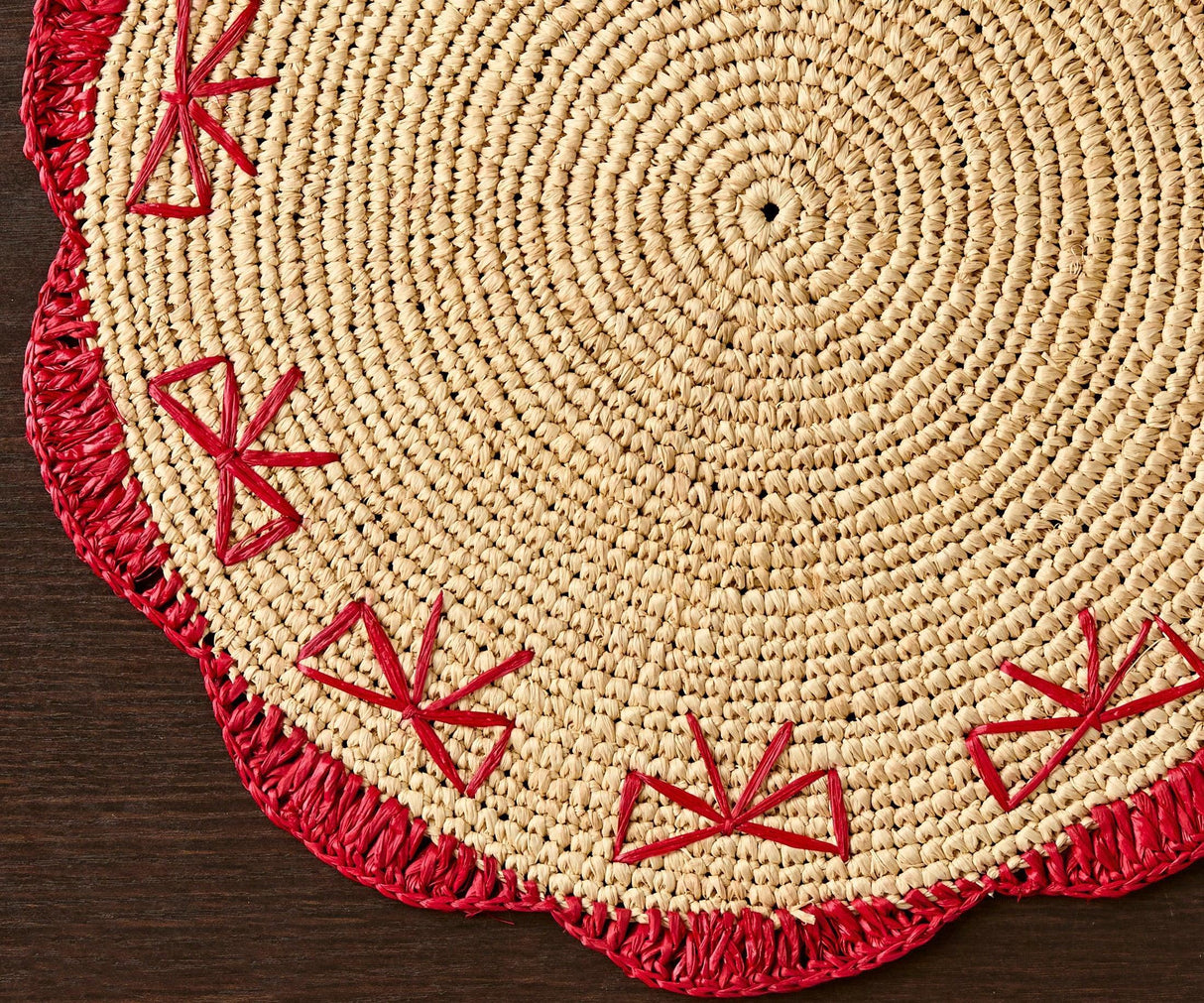 Payton James Handwoven Bow Placemats – Hand-Crocheted Raffia Palm Placemats – Unique Kitchen & Dining Table Decor – Handmade Tableware-table tops-Parc Decor