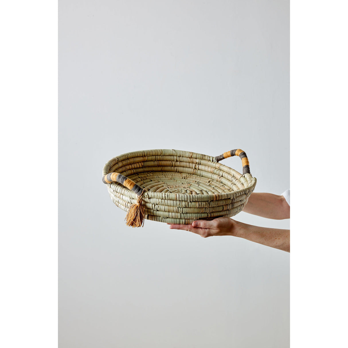 Peach Banded Betty Tray with Tassel
