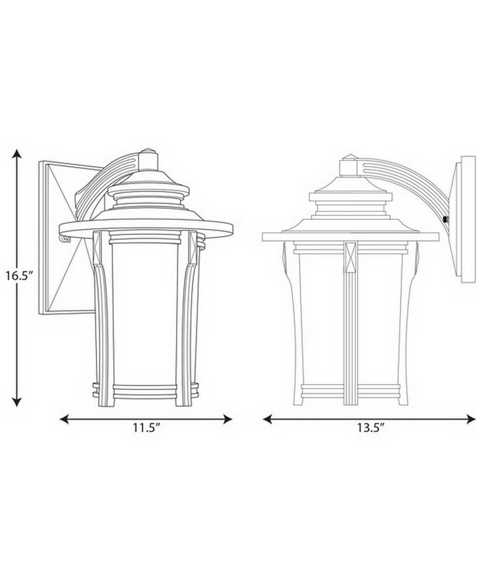 Pedigree Collection Autumn Haze 1 Light Outdoor Large Wall Lantern 17"H by Progress-Outdoor Wall Light-Parc Decor
