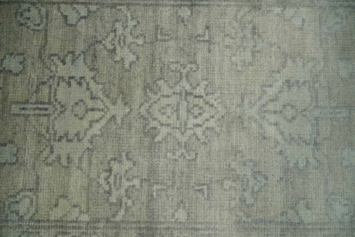 Persian Oushak 2x3 Hand Knotted Beige and Gray Traditional Wool Rug