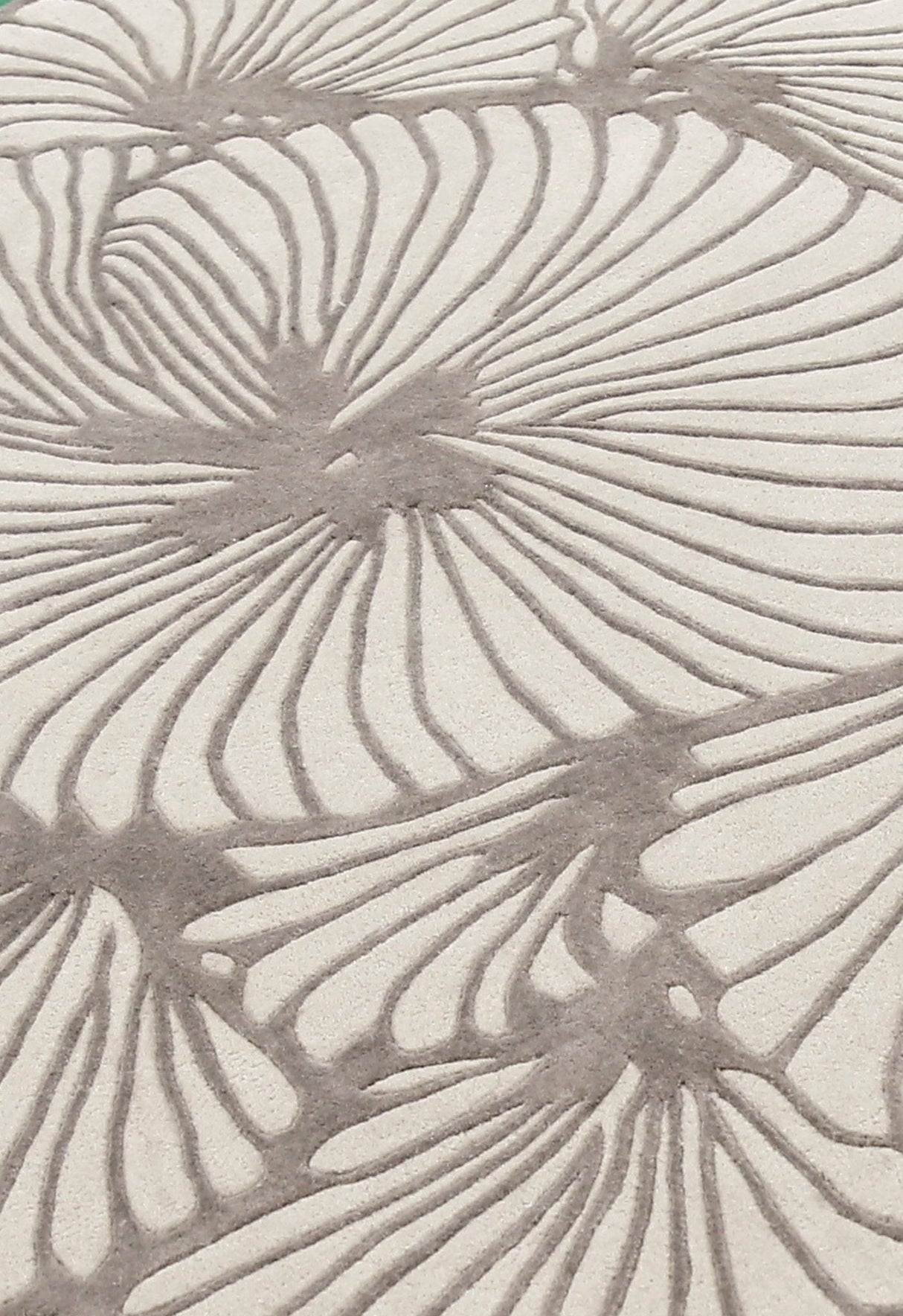 Petals Modern Floral Lace Beige Hand Tufted 5x7 Wool Rug