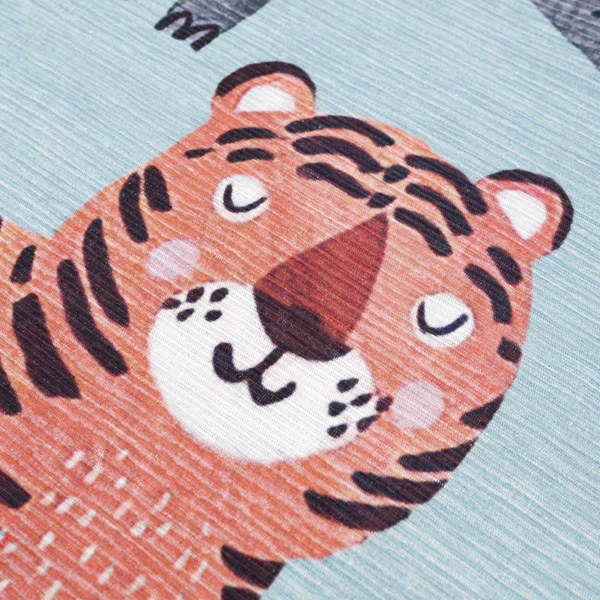 Petey Blue Animal Print Washable Kids Rug - Clearance-Rugs-Parc Decor