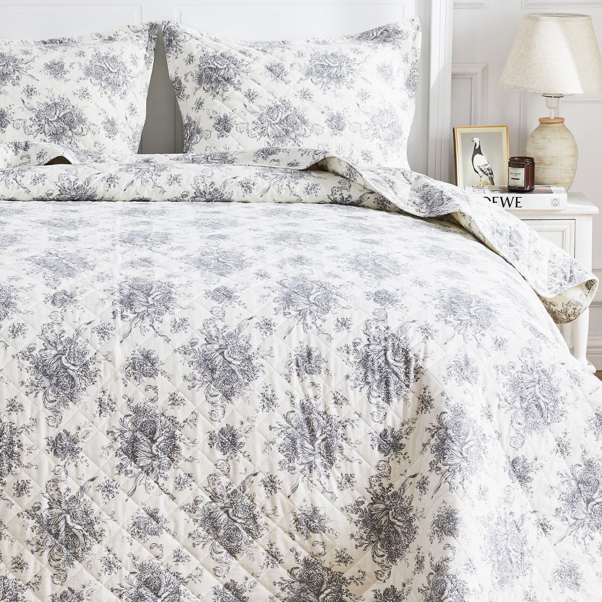 Petit Toile Cotton Flannel Quilt Set-Quilt-Parc Decor