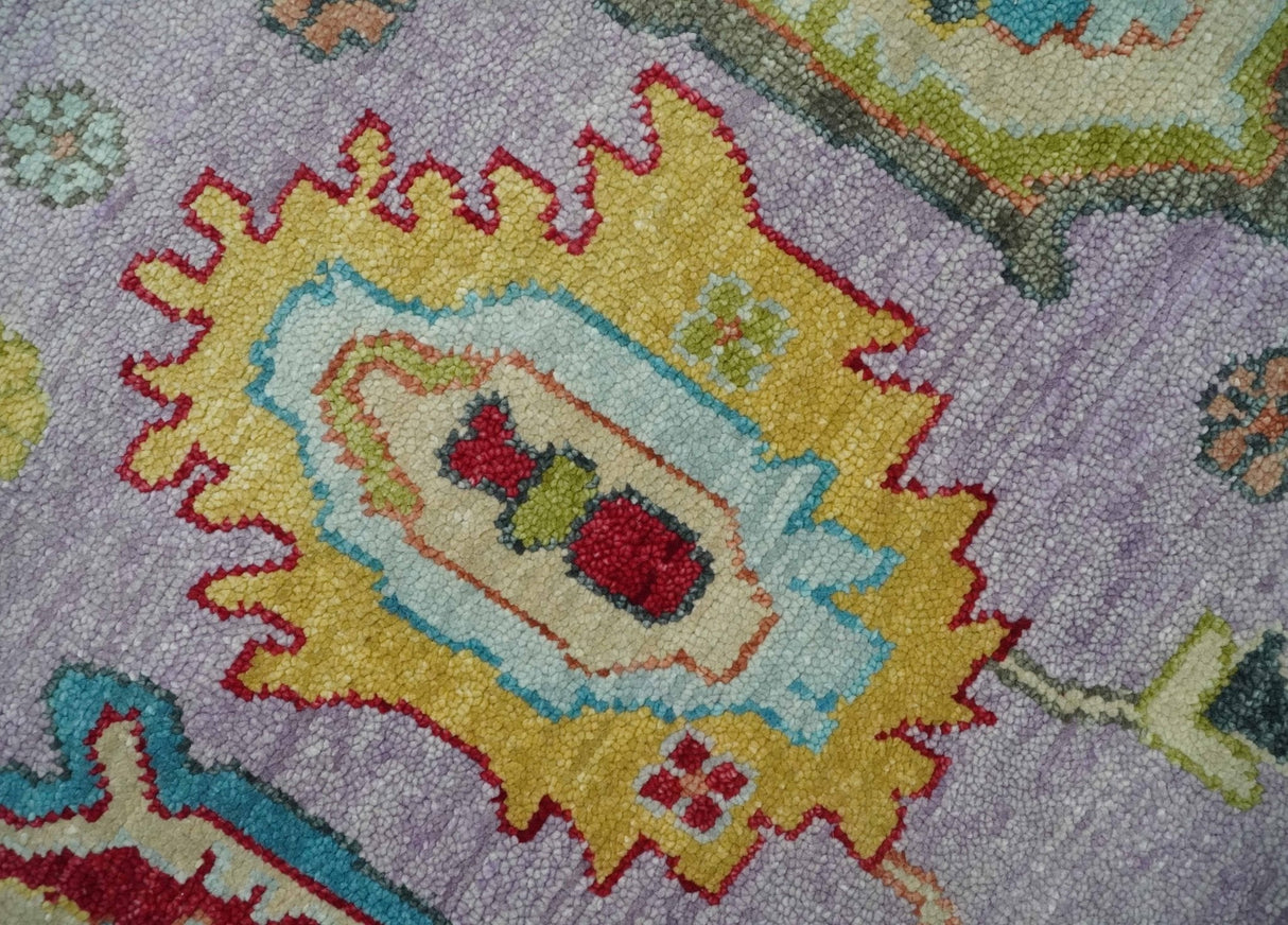 Pink and Beige Vibrant Colorful Hand knotted Traditional Oushak Area Rug