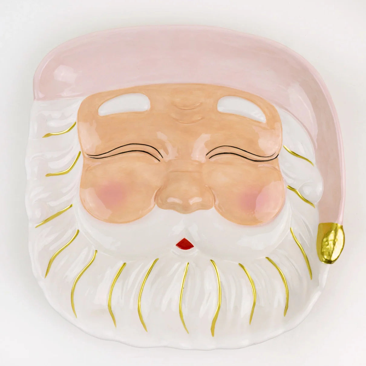 Pink Santa Platter-Serving Platter-Parc Decor