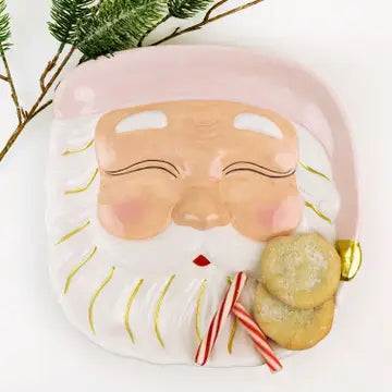 Pink Santa Platter-Serving Platter-Parc Decor