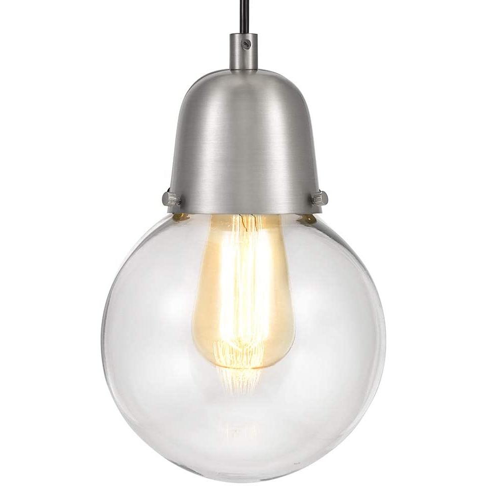 Plug-In Hanging LED Pendant Brushed Nickel Finish