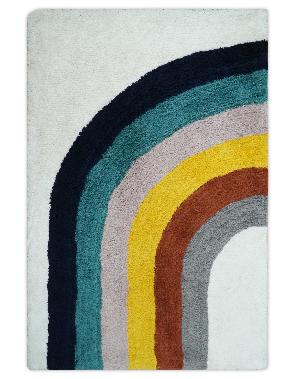 Plush Rainbow Kids, Nursery and Playroom Rug, 3x5, 4x6 and 5x7 Hand Woven Shag-Parc Decor