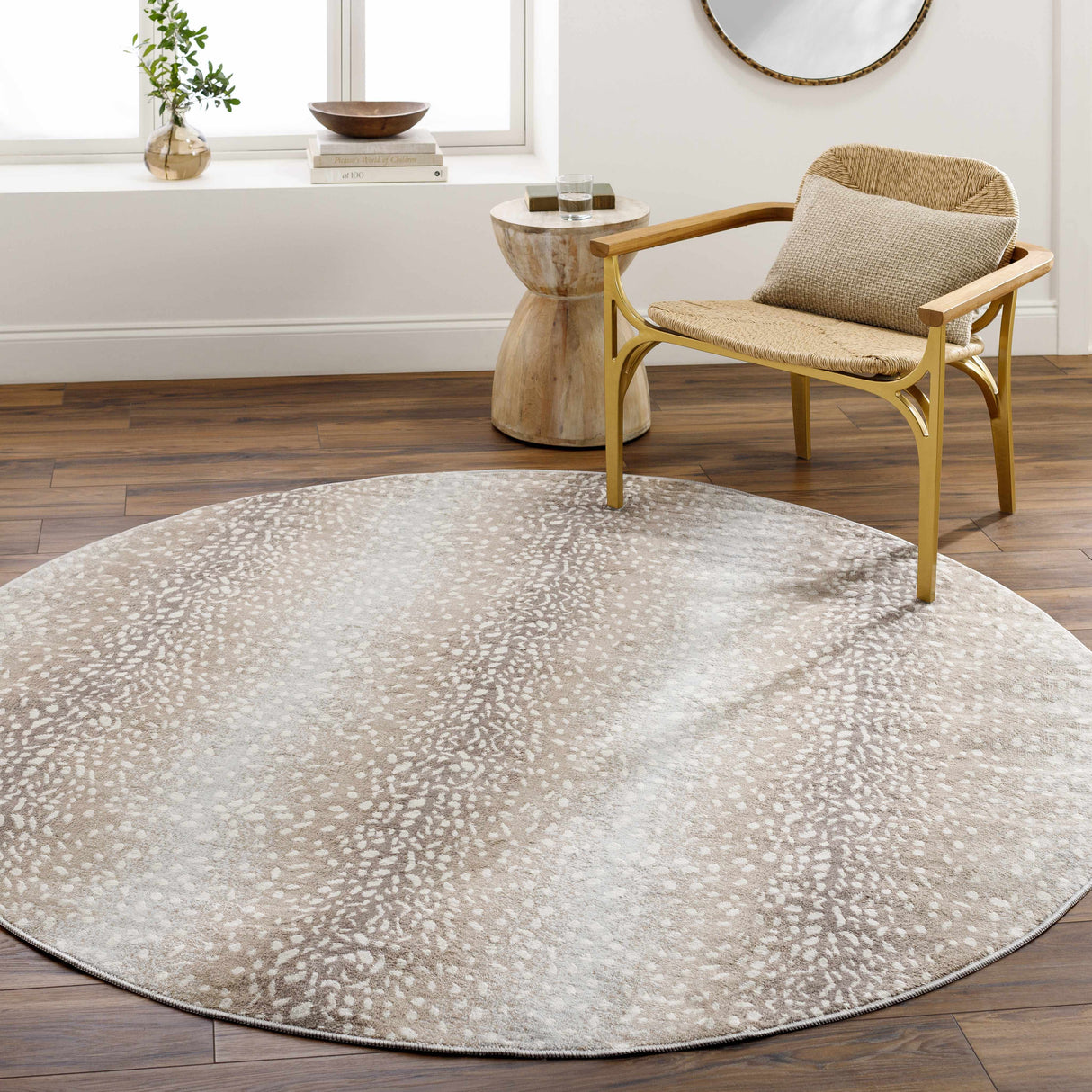 Pointblank Tan Leopard Print Rug-Rugs-Parc Decor