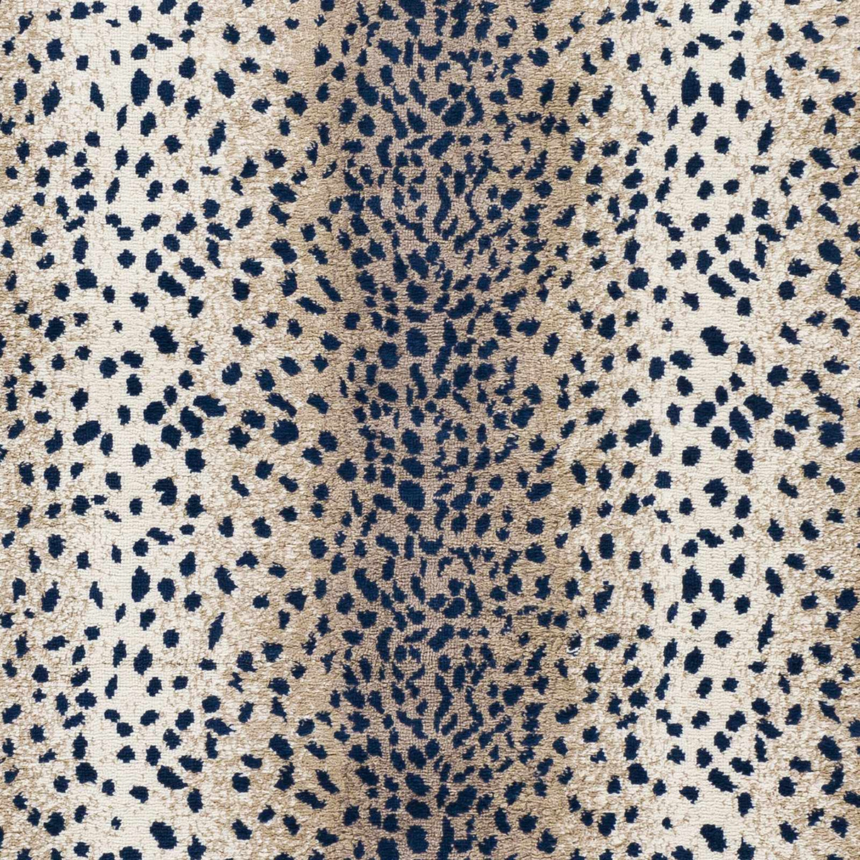 Pointblank Tan & Navy Leopard Print Area Rug-Rugs-Parc Decor