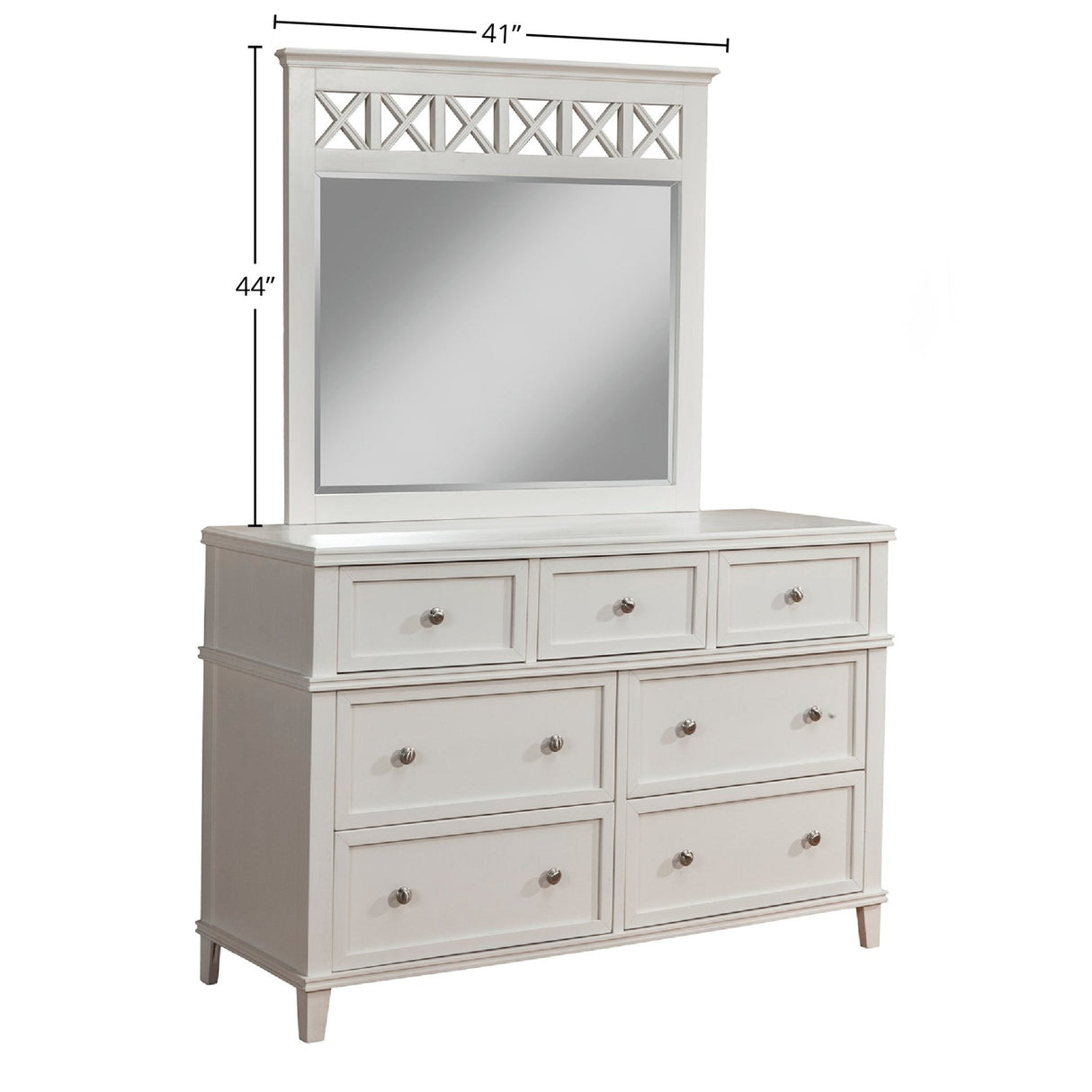 Potter Mirror, White-Dresser Mirror-Parc Decor