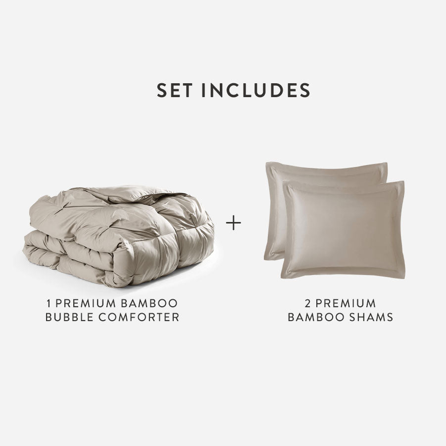Premium Bamboo Viscose Bubble Comforter Bundle