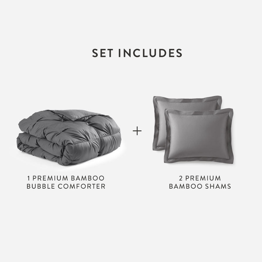 Premium Bamboo Viscose Bubble Comforter Bundle