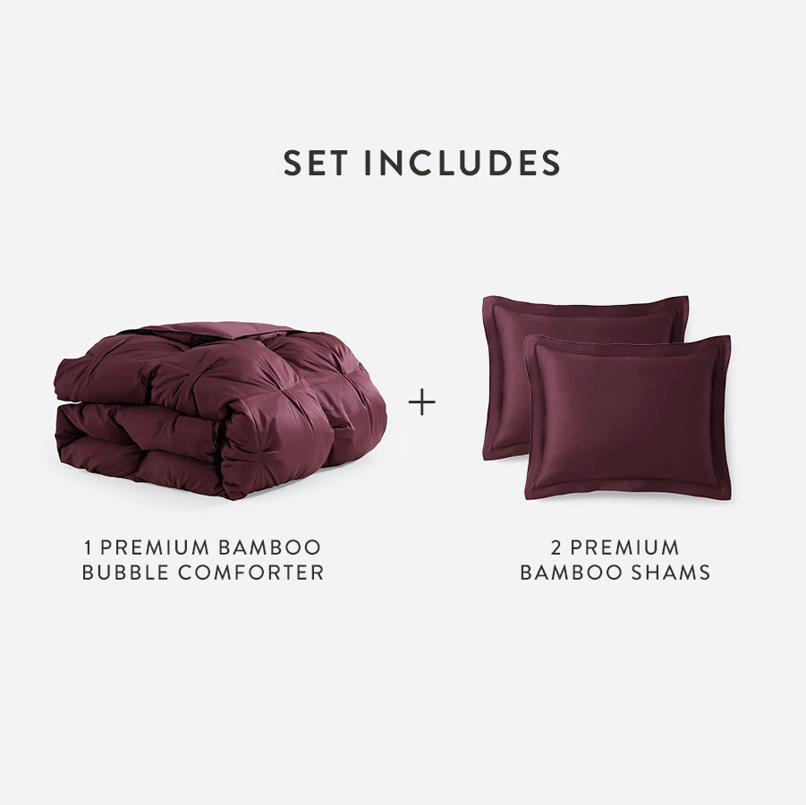 Premium Bamboo Viscose Bubble Comforter Bundle