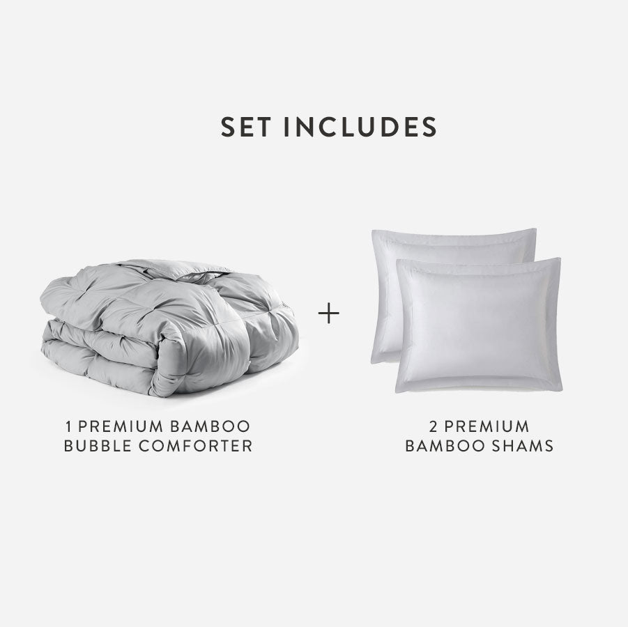 Premium Bamboo Viscose Bubble Comforter Bundle