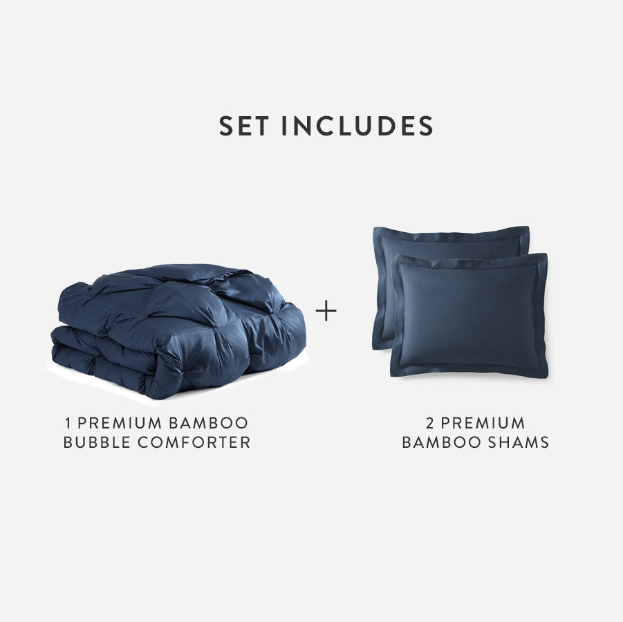 Premium Bamboo Viscose Bubble Comforter Bundle