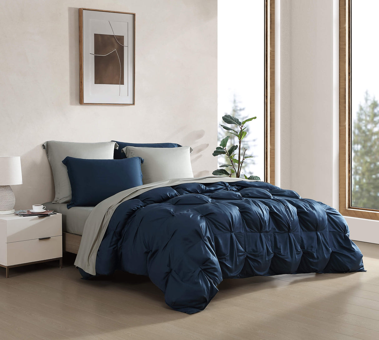 Premium Bamboo Viscose Bubble Comforter Bundle