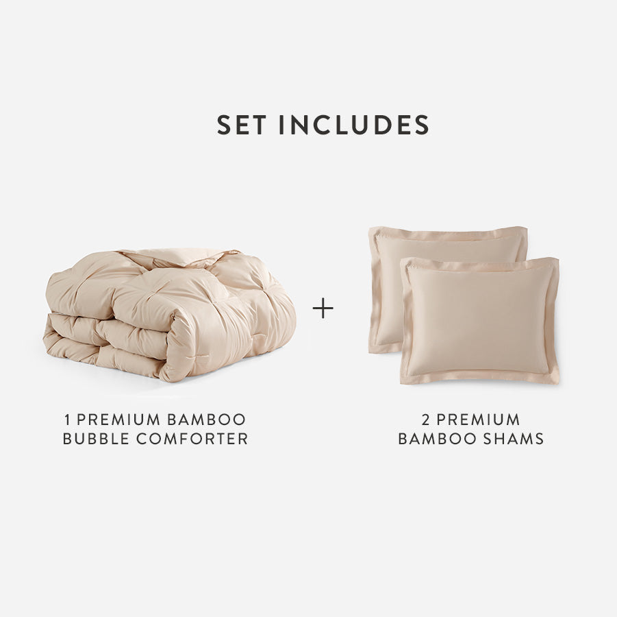 Premium Bamboo Viscose Bubble Comforter Bundle