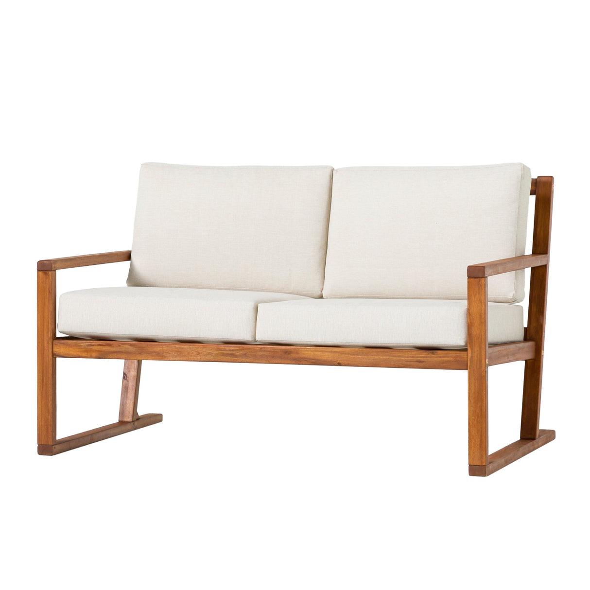 Prenton Modern Solid Wood Slatted Outdoor Loveseat-Outdoor-Parc Decor