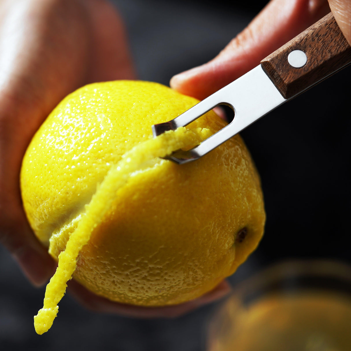 Professional Channel Knife with Walnut Wood Handle-product_type::garnishing_tools-Parc Decor