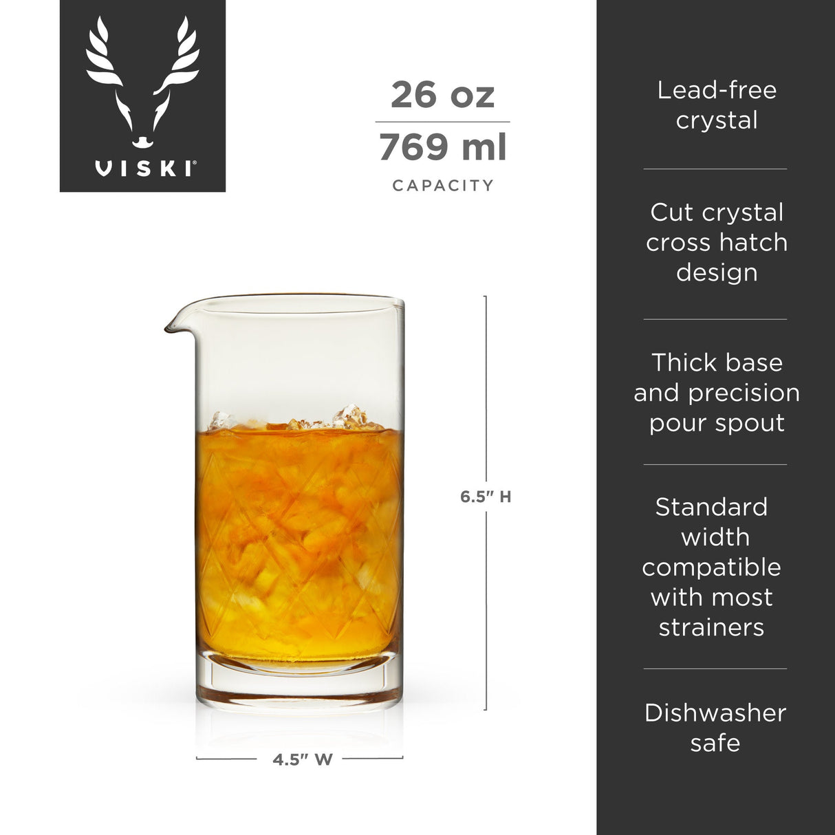 Professional Extra Large Crystal Mixing Glass
