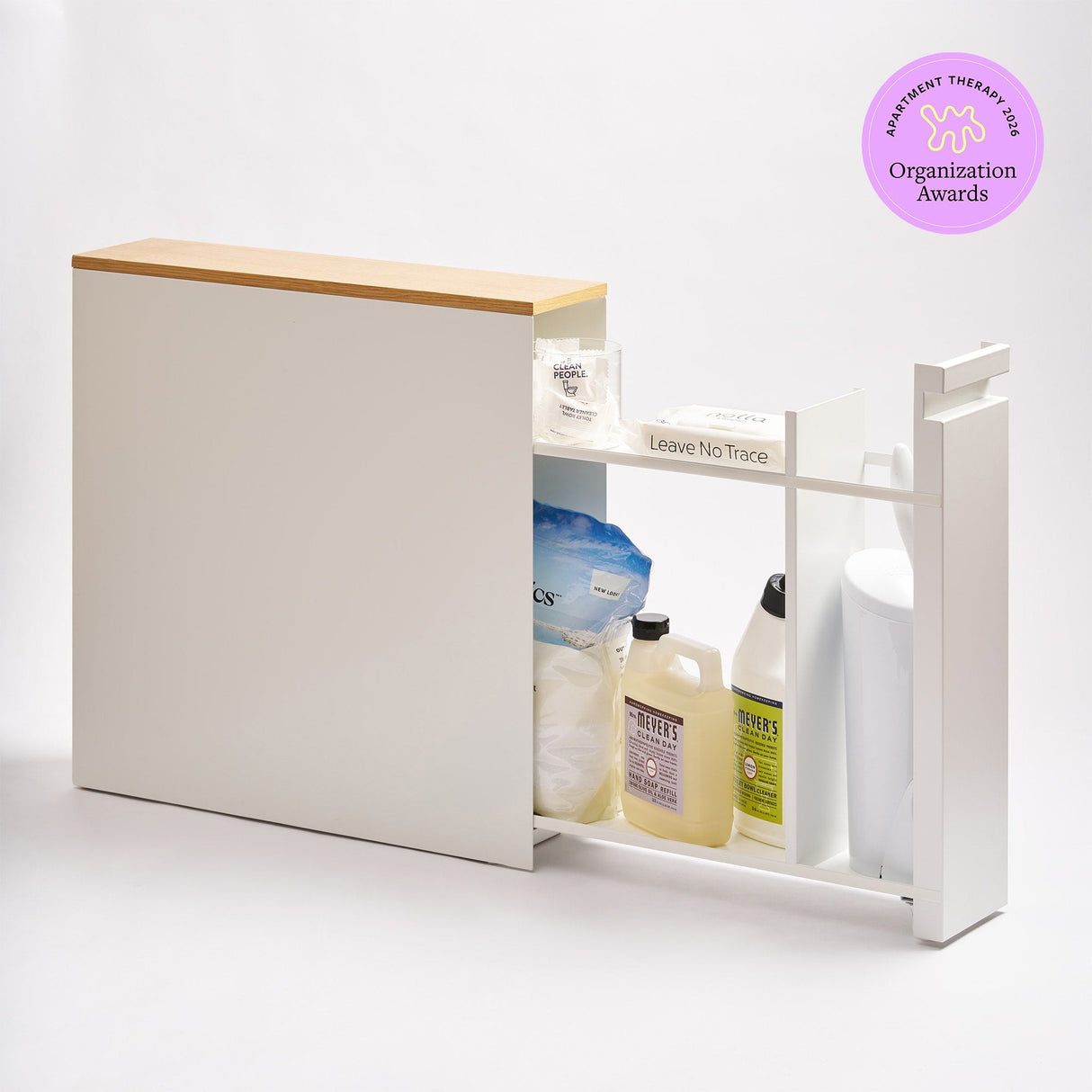 Pull-Out Bathroom Storage Cabinet - Steel + Wood