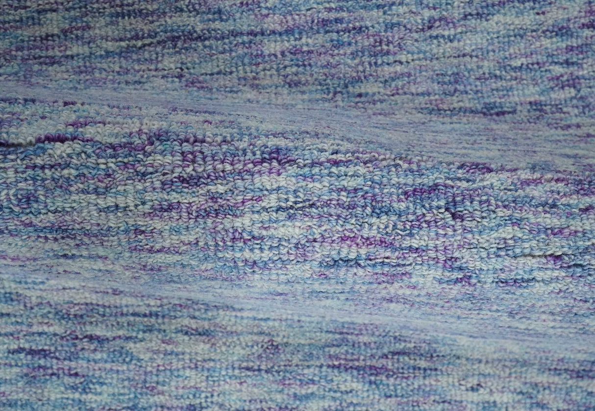 Purple and Blue Modern Solid Hand Tufted Wool Rug