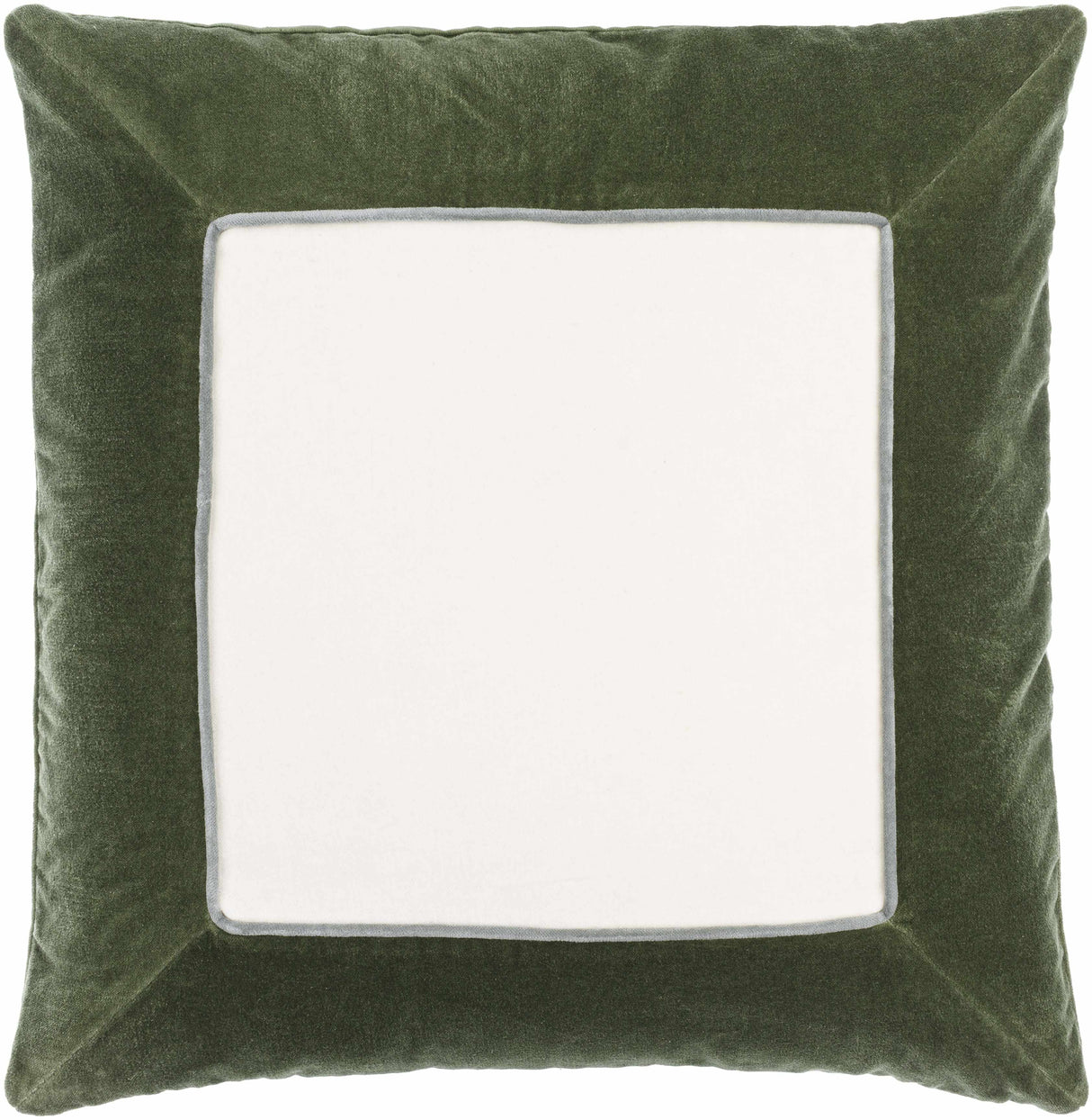 Rahiq Forest Green Border Cotton Throw Pillow-Throw Pillows-Parc Decor