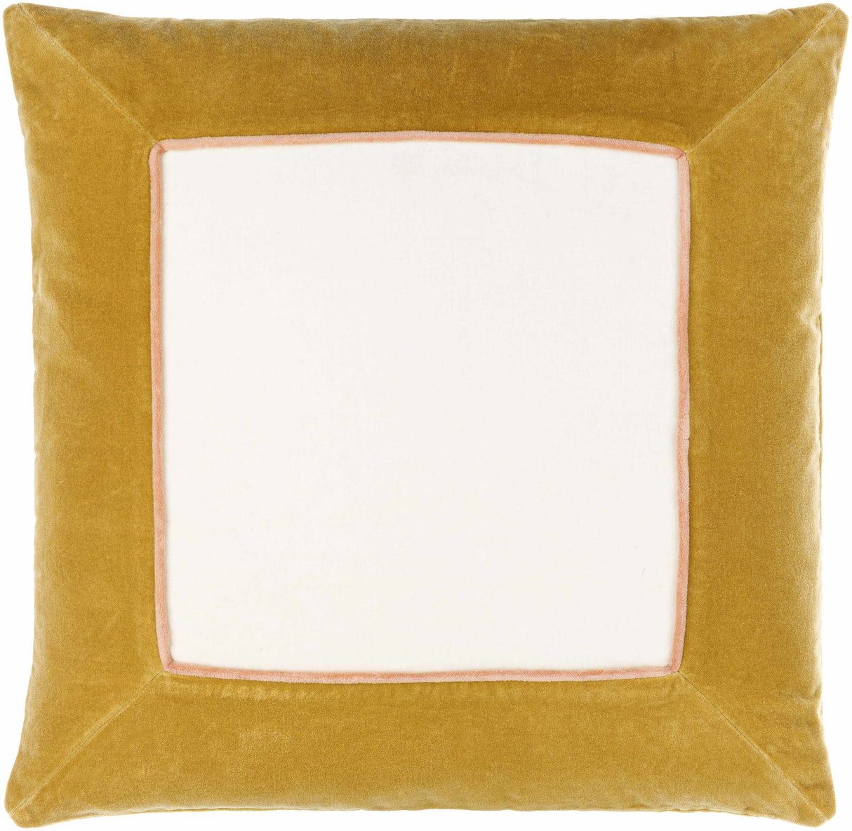 Rahiq Yellow Border Cotton Throw Pillow-Throw Pillows-Parc Decor