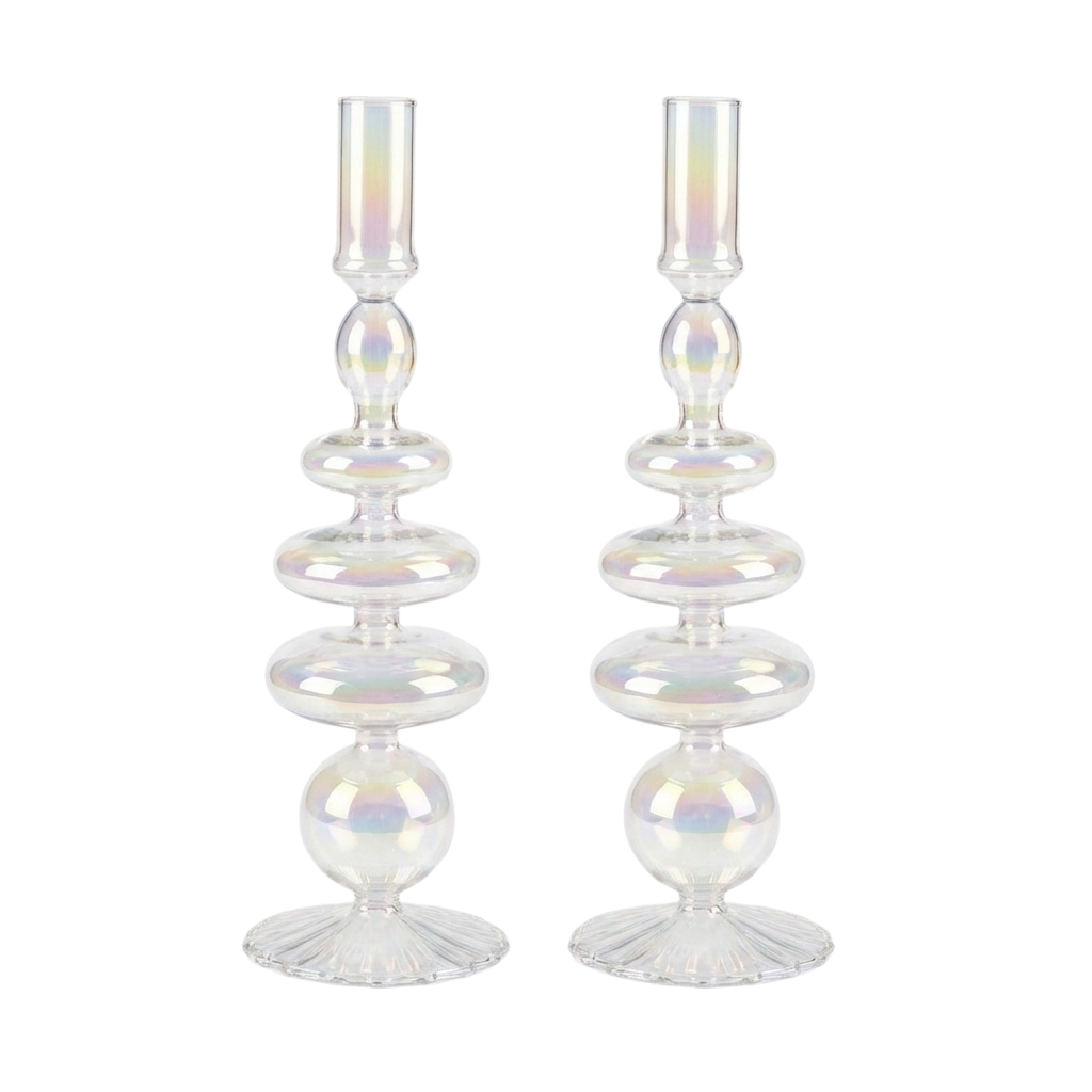 Rainbow Prism Glass Candle Holders – Case of 12