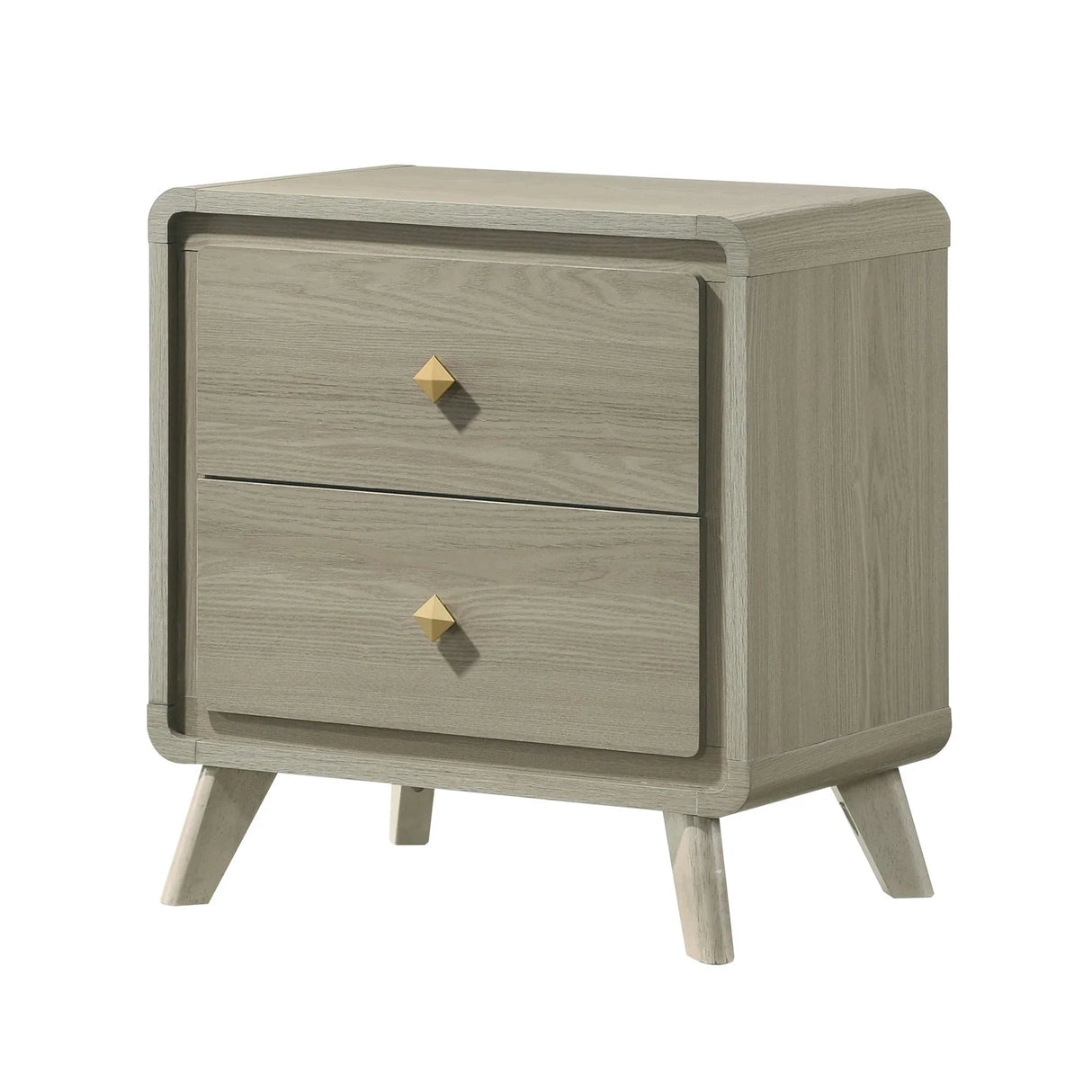 Rainier Modern 25" Gray Wood 2-Drawer Nightstand-床头柜-Parc Decor