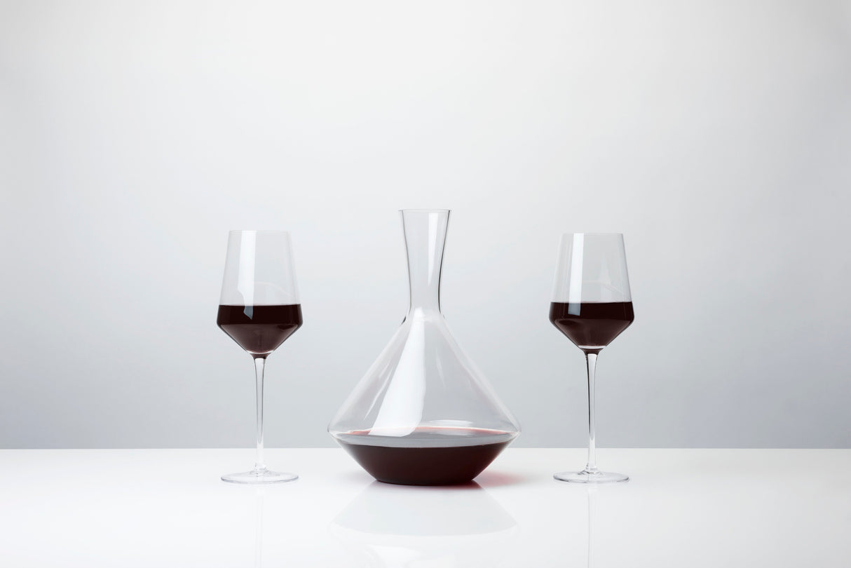 Raye Angled Crystal Bordeaux Decanter & Wine Glass Set-product_type::wine_glass_sets-Parc Decor