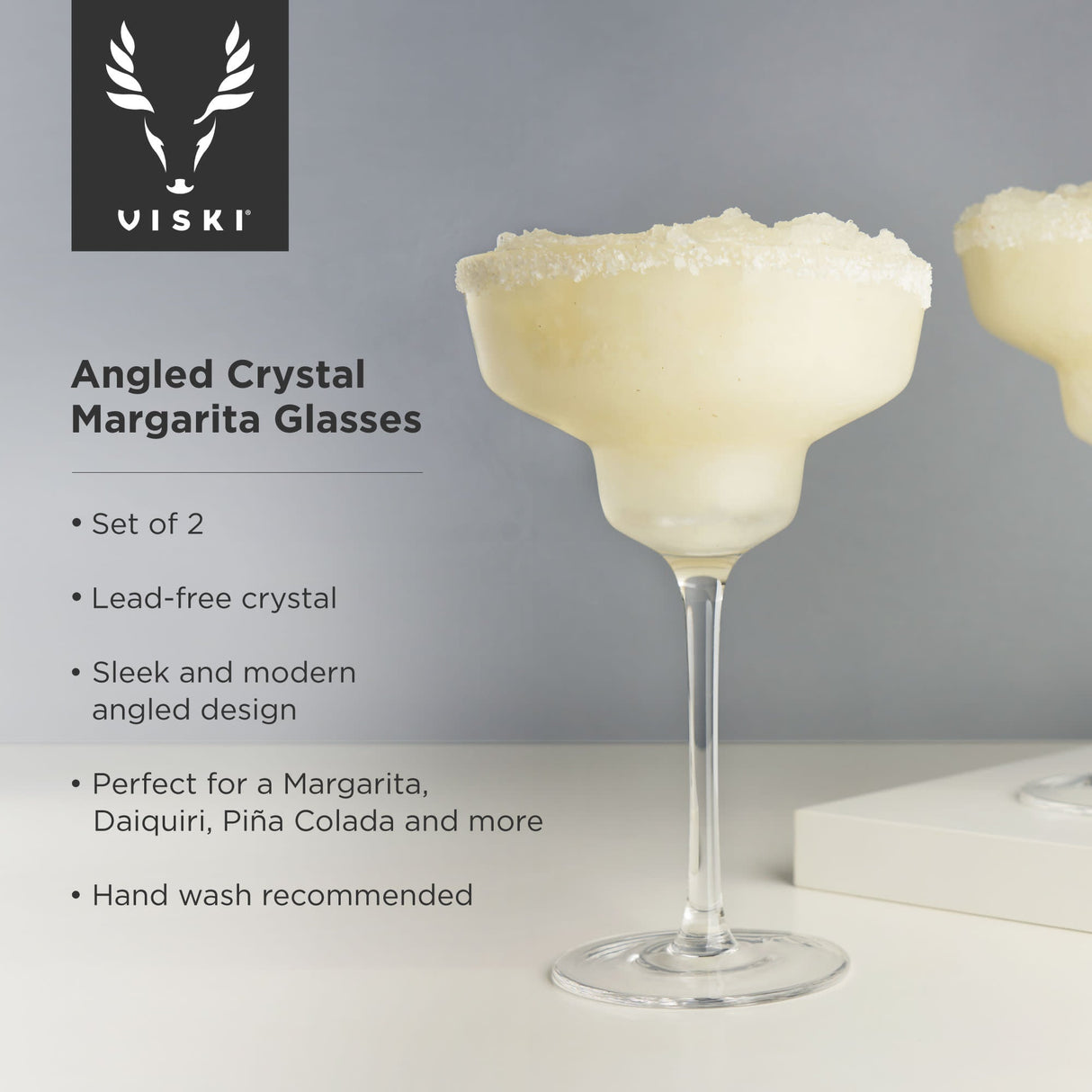 Raye Angled Crystal Margarita Glasses Set of 2