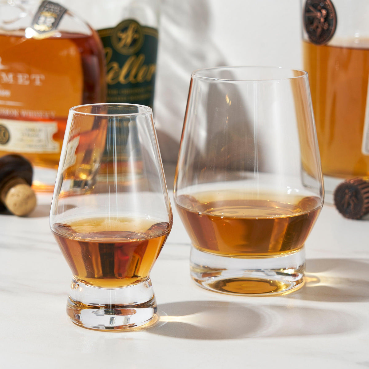 Raye Footed Crystal Scotch Glasses Set of 2
