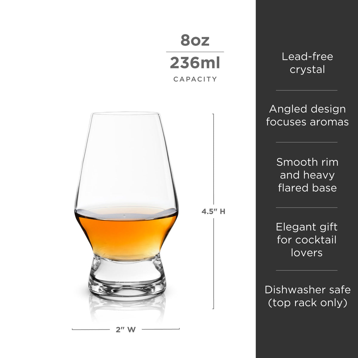 Raye Footed Crystal Scotch Glasses Set of 2