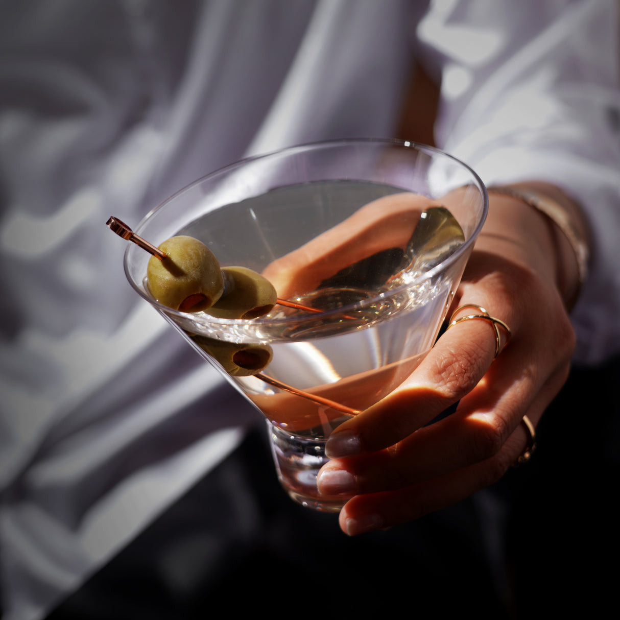 Raye Heavy Base Crystal Stemless Martini Glasses Set of 2-product_type::stemless_cocktail_glasses-Parc Decor