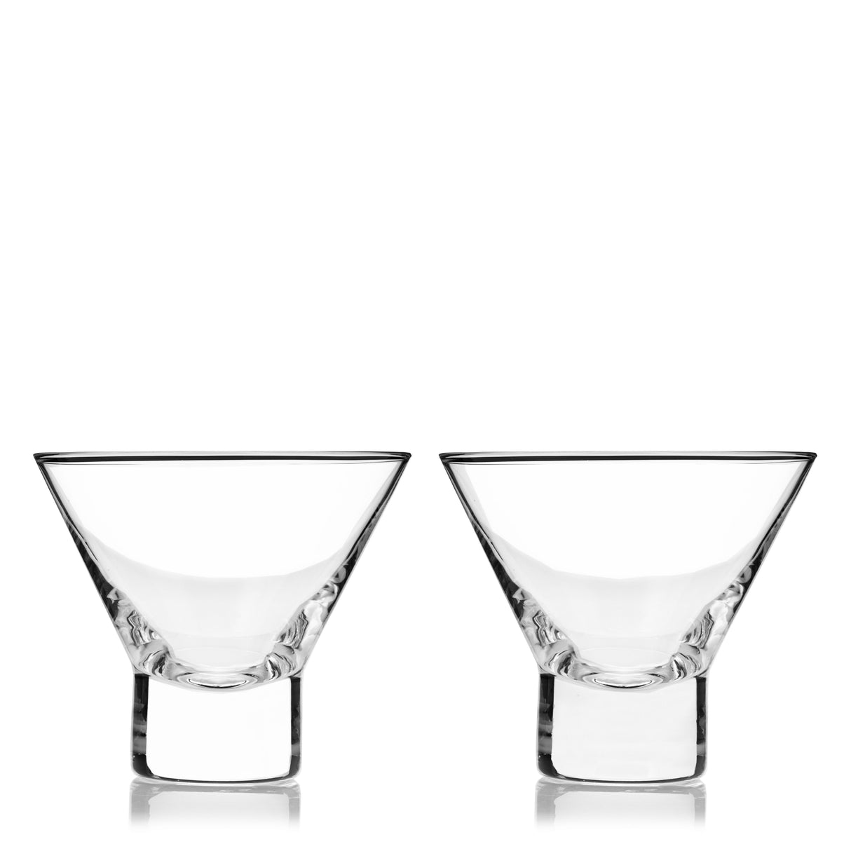 Raye Heavy Base Crystal Stemless Martini Glasses Set of 2-product_type::stemless_cocktail_glasses-Parc Decor