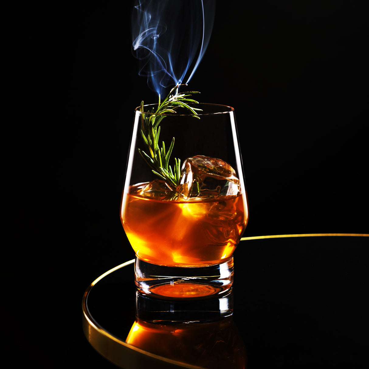 Raye Heavy Base Crystal Whiskey Glasses Set of 2-product_type::stemless_cocktail_glasses-Parc Decor