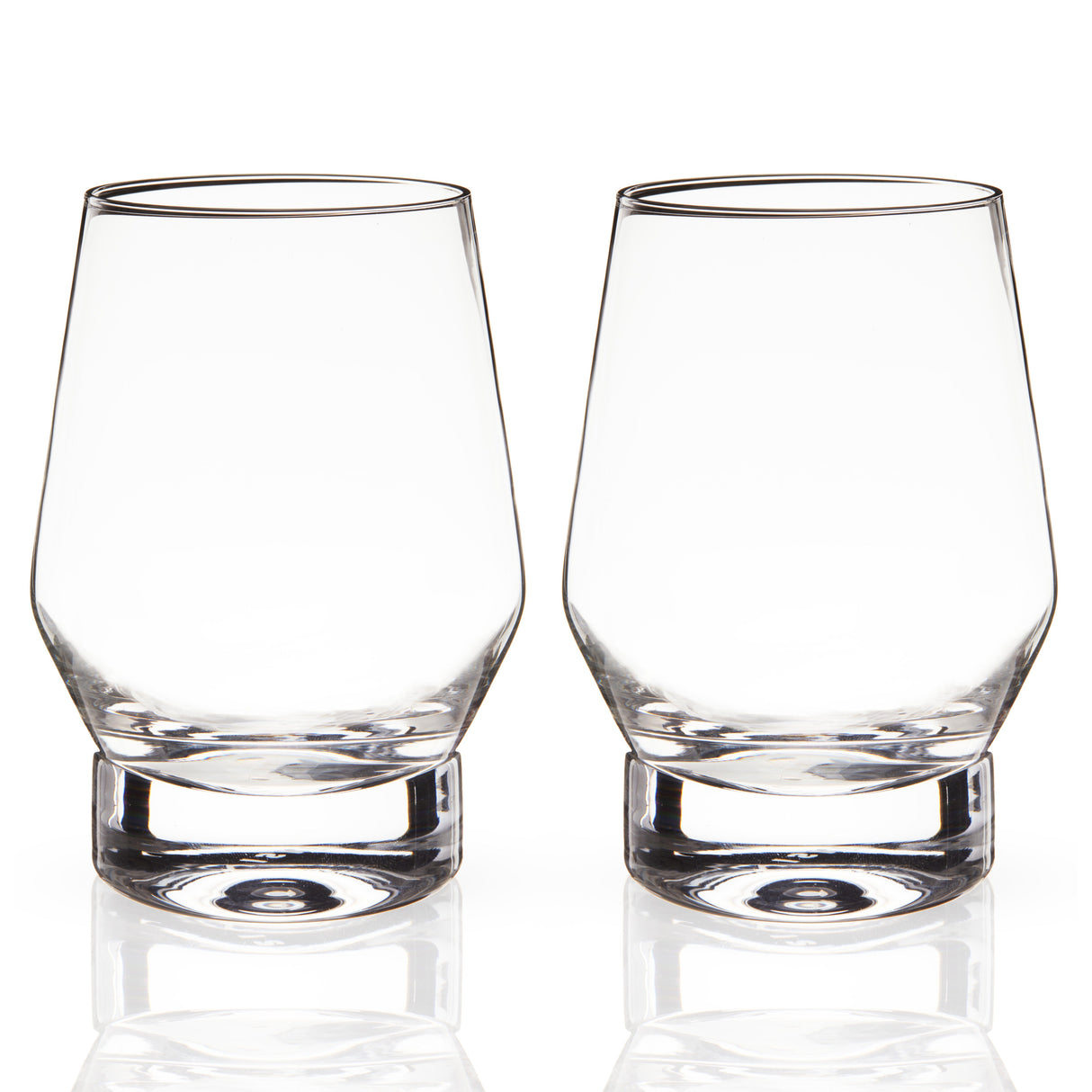 Raye Heavy Base Crystal Whiskey Glasses Set of 2-product_type::stemless_cocktail_glasses-Parc Decor