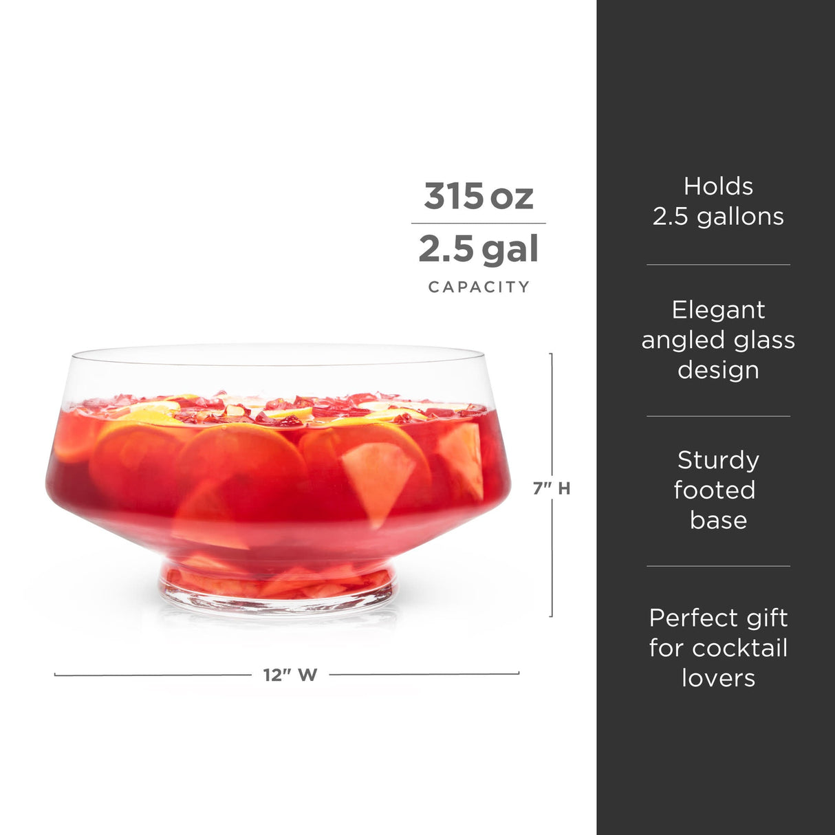 Raye Heavy Base Punch Bowl-product_type::pitchers_and_dispensers-Parc Decor