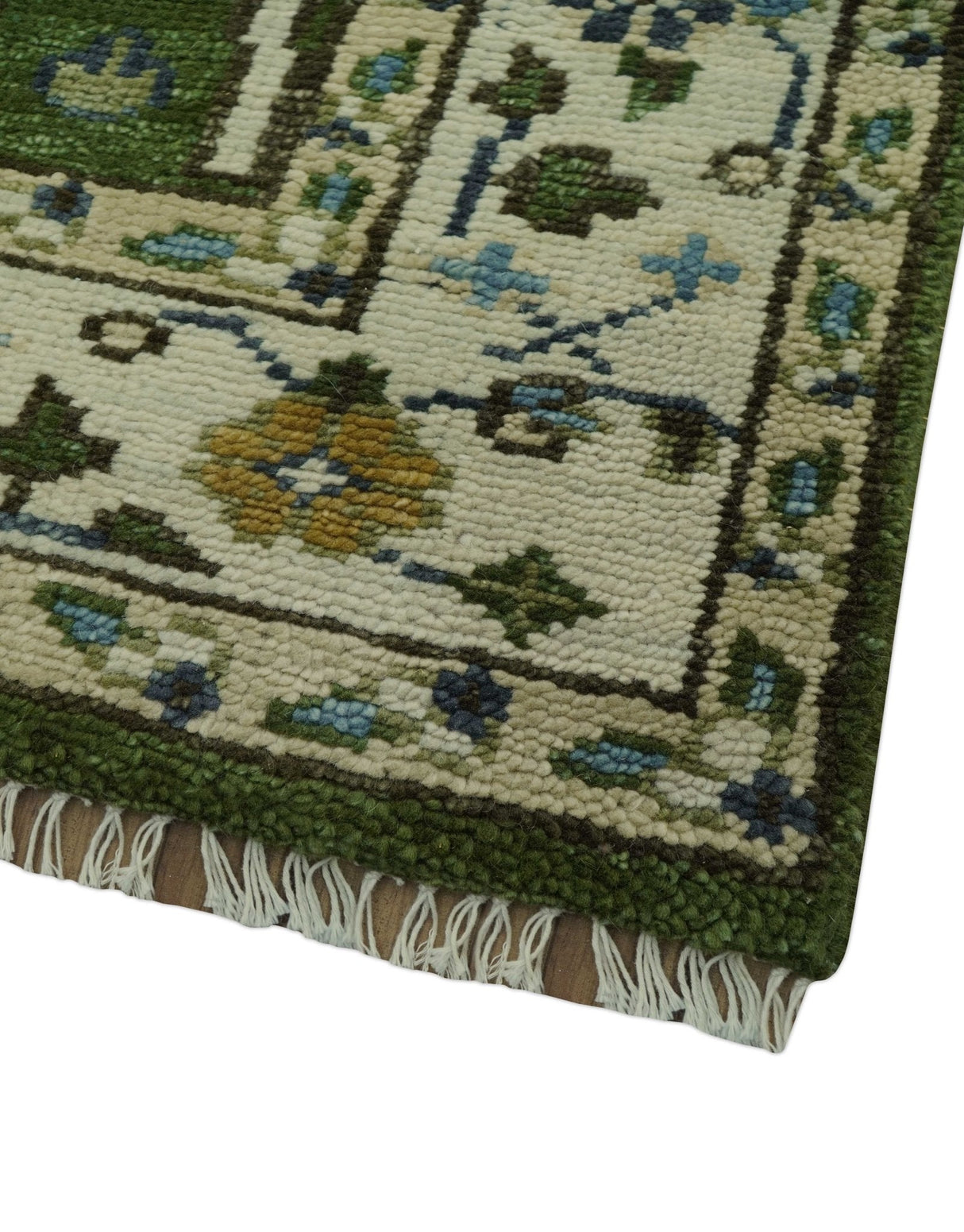 Ready to Ship Oversize 5x10 Runner Rug Green Tree of life Wool Rug