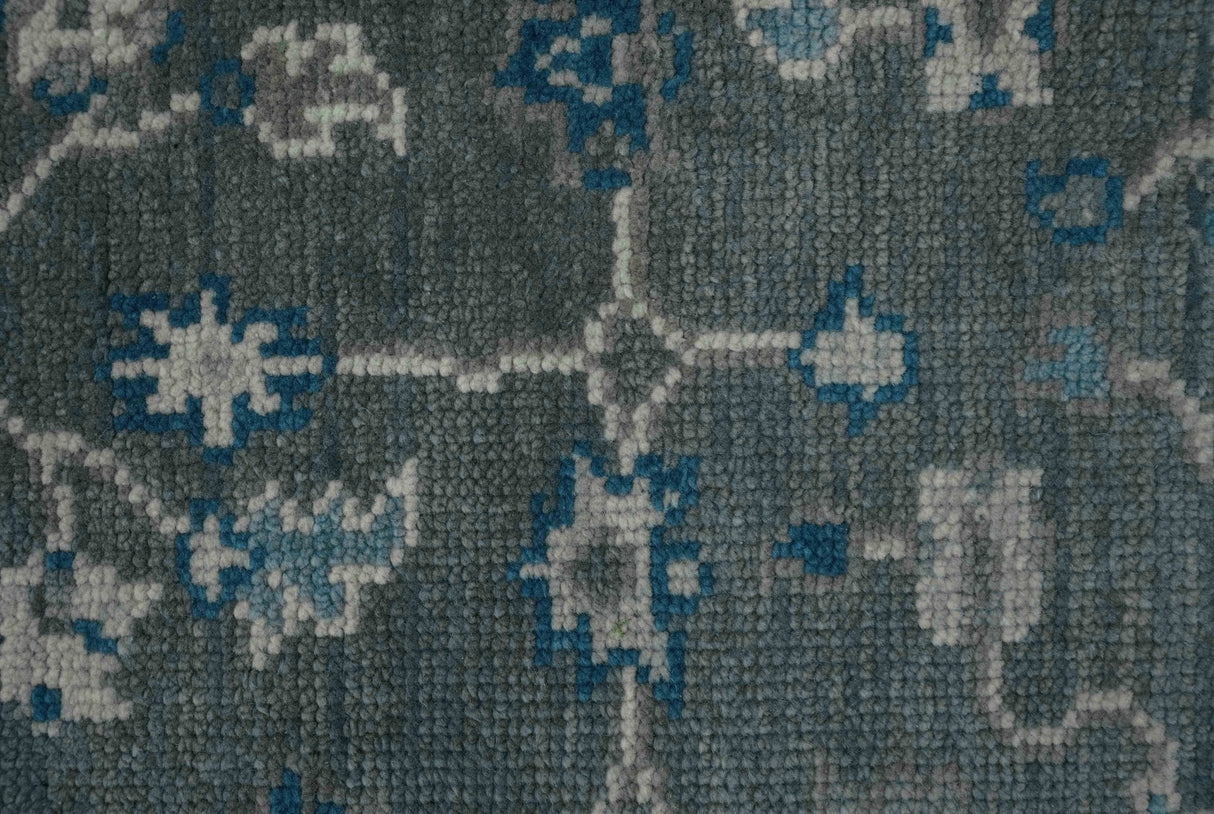 Ready to ship Traditional Gray And Blue 2.8x6 Wool Rug