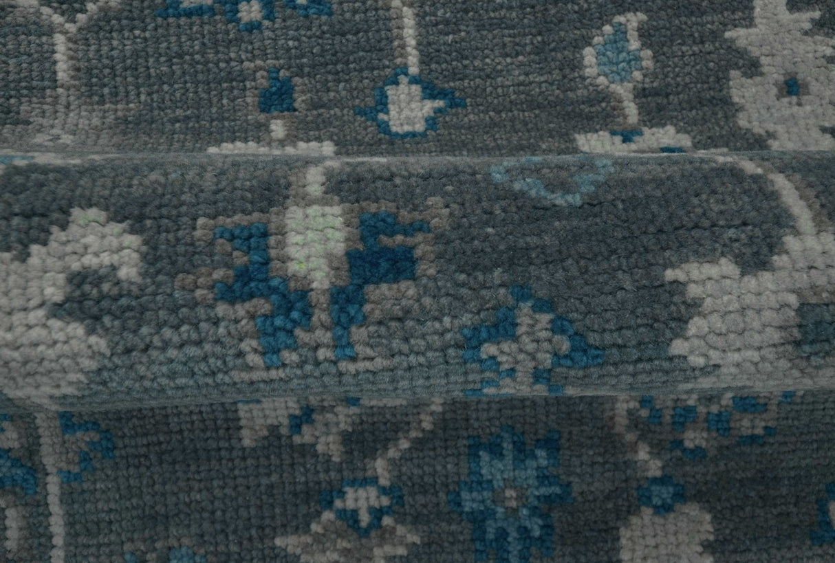 Ready to ship Traditional Gray And Blue 2.8x6 Wool Rug